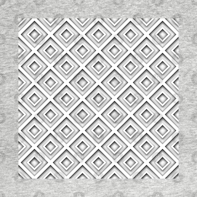 Monochrome Diamond 3d Rhombic Pattern by lissantee